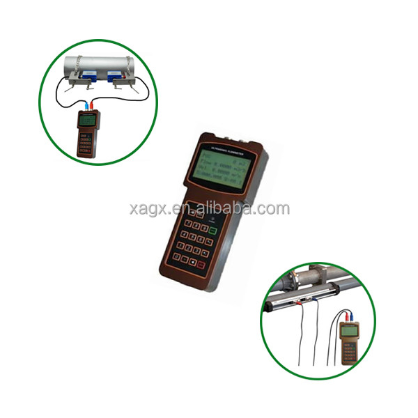 Low cost handheld ultrasonic water flow meter china with Power supply 3*1.2V battery or AC90 ~260V power adapter