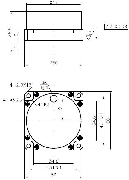 Czujnik biegłości kątowej bezwładnościowej ≤0,1°/h Bias Drift Compact 50×50×36mm i 5s Start Time
