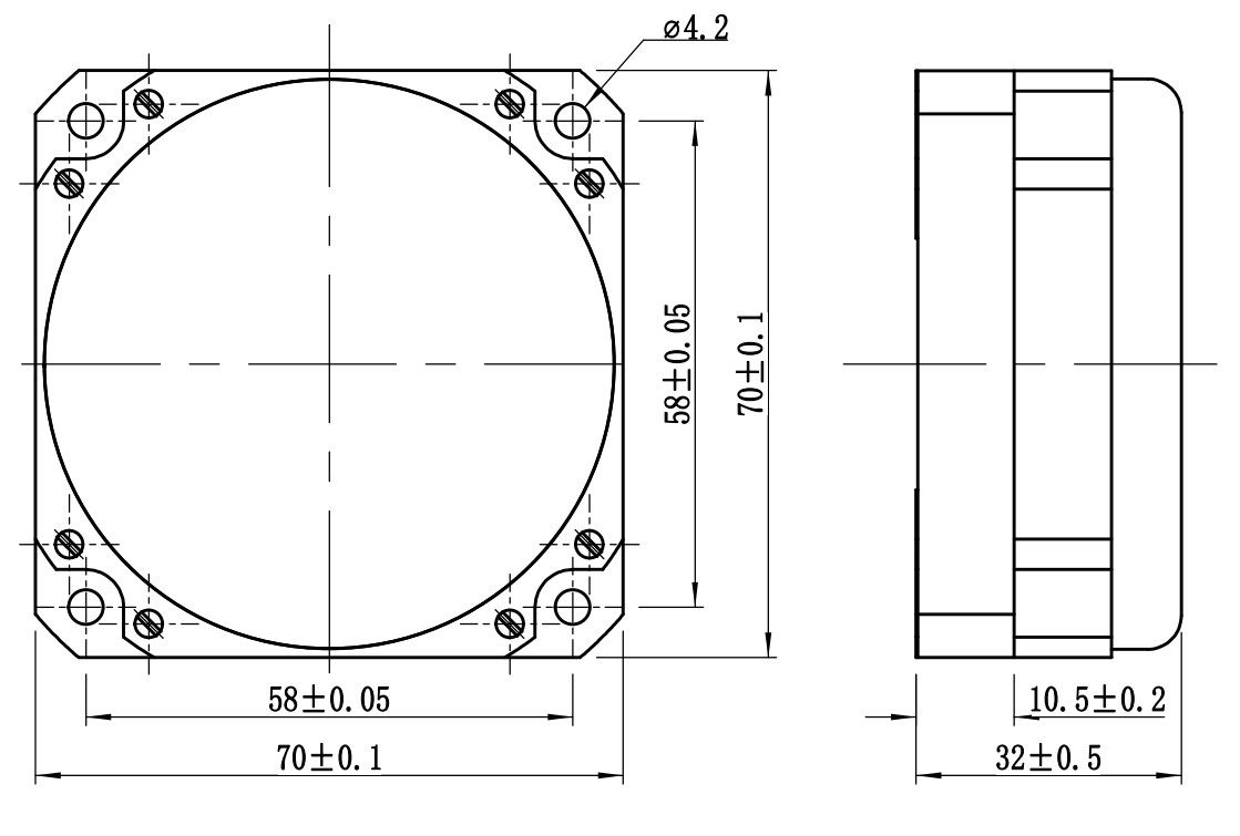 Żyroskop optyczny o wymiarach 70 × 70 × 32 mm z czasem rozpoczęcia 5 s i temperaturą pracy -40～+70 ℃ dla inercyjnych systemów nawigacji