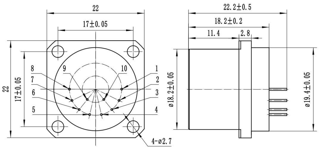 Multifunctional miniaturized range detector with accelerometer for various industries with Ф18.2mm X23mm size