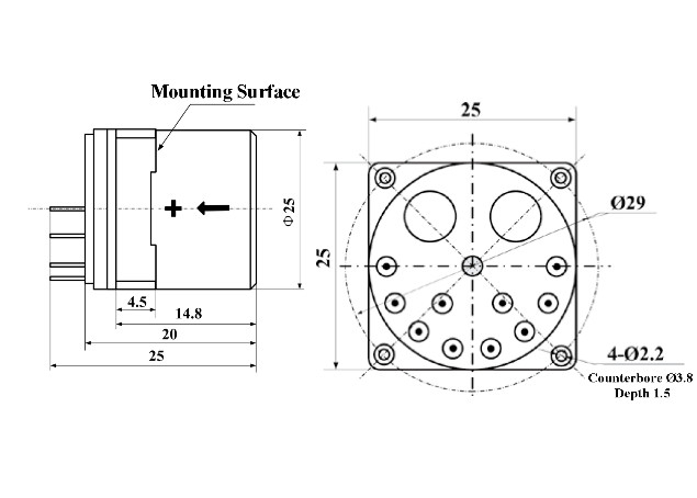 Low cost quartz accelerometer sensor for vibration monitoring with Range ±10g and small Size
