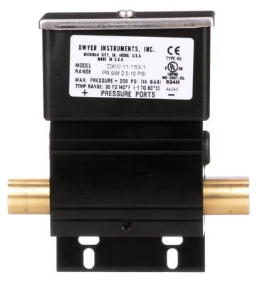 Przełącznik ciśnienia SPDT z serii Dwyer DX (modele DXW-11-153-1 do DXW-11-153-4)