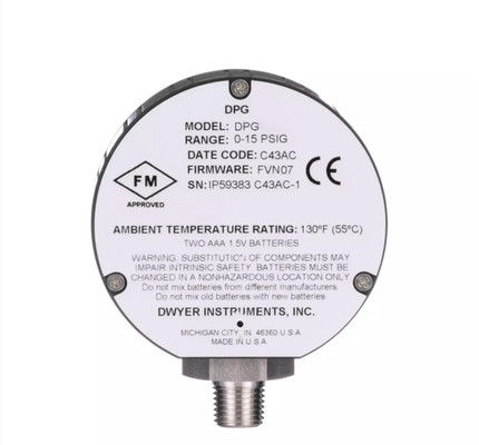 Dwyer Series DPG Digital Pressure Gauge Enclosure Rating zaprojektowany w celu spełnienia wymagań NEMA 4/4X IP66 Limit ciśnienia 2x zakres ciśnienia