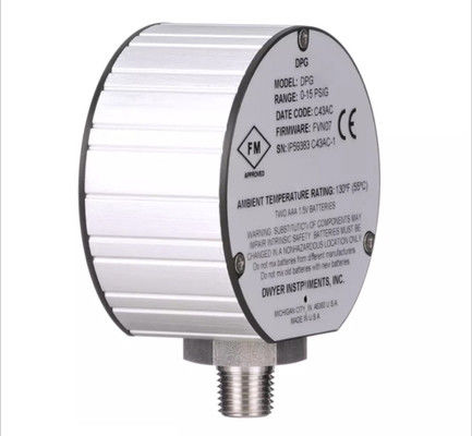Dwyer Series DPG Digital Pressure Gauge Enclosure Rating zaprojektowany w celu spełnienia wymagań NEMA 4/4X IP66 Limit ciśnienia 2x zakres ciśnienia