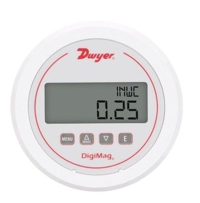 Dwyer DM-1000 serii DigiMag cyfrowy miernik ciśnienia różniczkowego z wyświetlaczem LCD, kompensacją temperatury i pomiarem wielofunkcyjnym