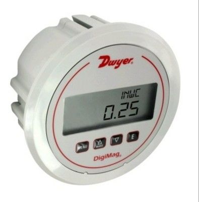 Dwyer DM-1000 serii DigiMag cyfrowy miernik ciśnienia różniczkowego z wyświetlaczem LCD, kompensacją temperatury i pomiarem wielofunkcyjnym