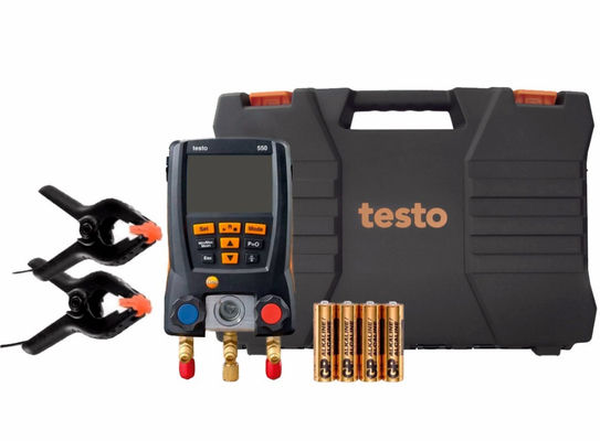 Testo 550 Digital Refrigerant Manifold Kit z połączeniem Bluetooth 60 Profili chłodniczych i wytrzymały projekt